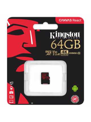 Карта памяти Kingston Canvas React microSDXC [64GB]